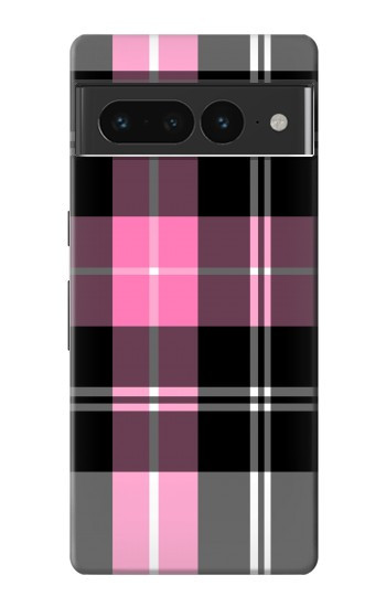 W3091 Pink Plaid Pattern Case Cover Custodia e Flip Case per Google Pixel 7 Pro