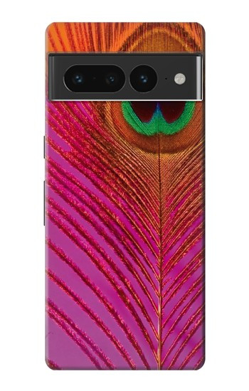 W3201 Pink Peacock Feather Case Cover Custodia e Flip Case per Google Pixel 7 Pro