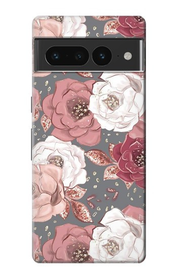 W3716 Rose Floral Pattern Case Cover Custodia e Flip Case per Google Pixel 7 Pro