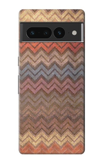 W3752 Zigzag Fabric Pattern Graphic Printed Case Cover Custodia e Flip Case per Google Pixel 7 Pro