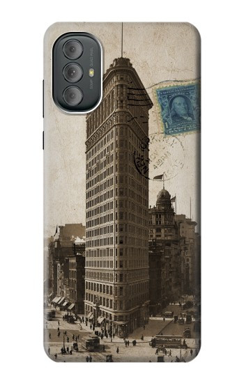 W2832 New York 1903 Flatiron Building Postcard Case Cover Custodia e Flip Case per Motorola Moto G Power 2022, G Play 2023