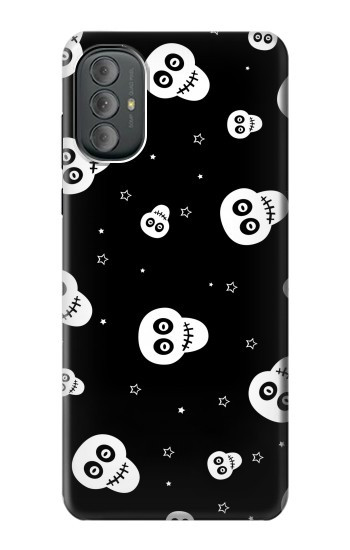 W3261 Smile Skull Halloween Pattern Case Cover Custodia e Flip Case per Motorola Moto G Power 2022, G Play 2023