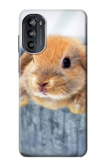 W0242 Cute Rabbit Case Cover Custodia e Flip Case per Motorola Moto G52, G82 5G