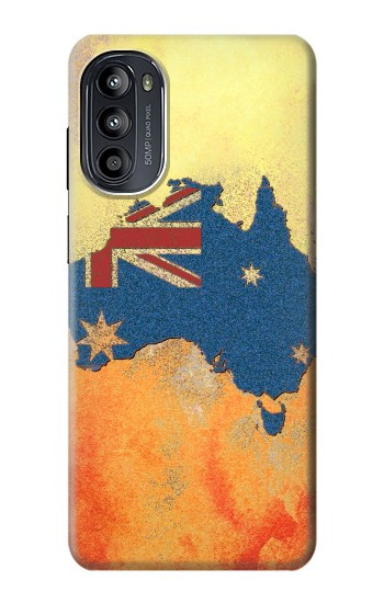 W2494 Australia Flag Map Rock Texture Case Cover Custodia e Flip Case per Motorola Moto G52, G82 5G