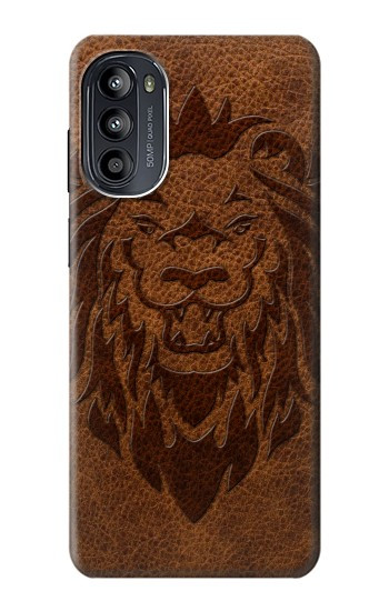 W2529 Leo Zodiac Tattoo Brown Graphic Print Case Cover Custodia e Flip Case per Motorola Moto G52, G82 5G
