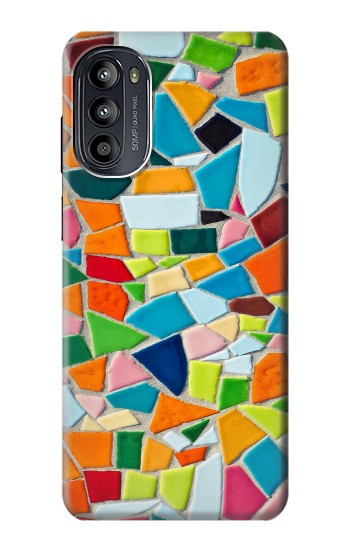 W3391 Abstract Art Mosaic Tiles Graphic Case Cover Custodia e Flip Case per Motorola Moto G52, G82 5G