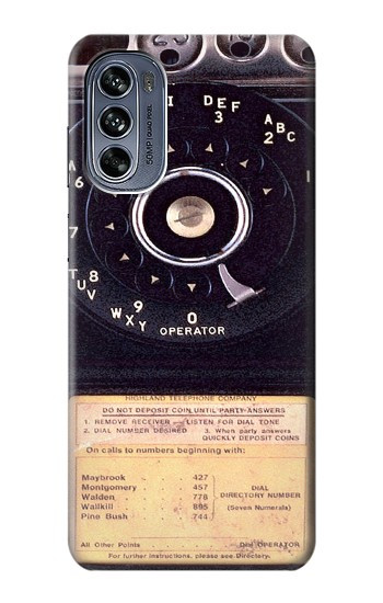 W0086 Payphone Vintage Case Cover Custodia e Flip Case per Motorola Moto G62 5G