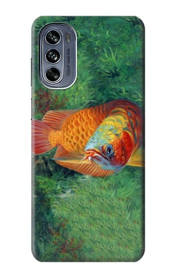 W1157 Red Arowana Fish Case Cover Custodia e Flip Case per Motorola Moto G62 5G