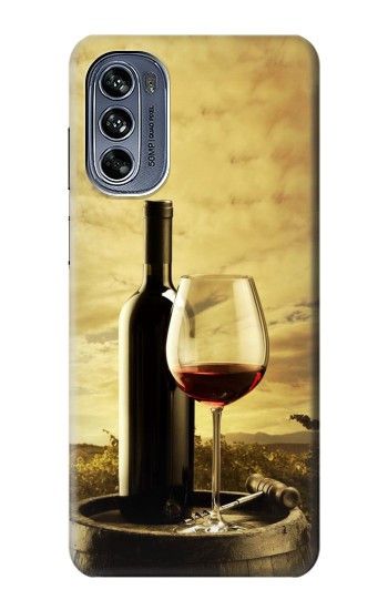 W2042 A Grape Vineyard Grapes Bottle Red Wine Case Cover Custodia e Flip Case per Motorola Moto G62 5G