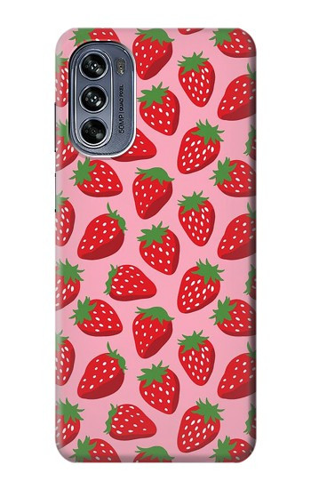 W3719 Strawberry Pattern Case Cover Custodia e Flip Case per Motorola Moto G62 5G
