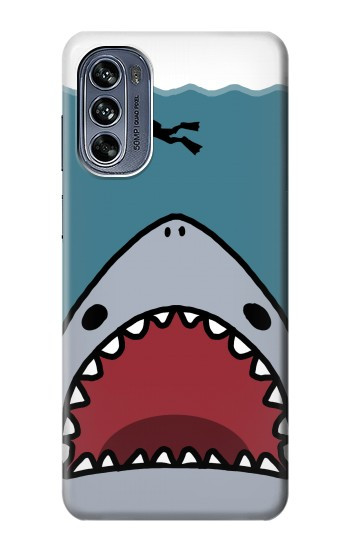 W3825 Cartoon Shark Sea Diving Case Cover Custodia e Flip Case per Motorola Moto G62 5G