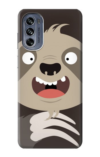 W3855 Sloth Face Cartoon Case Cover Custodia e Flip Case per Motorola Moto G62 5G