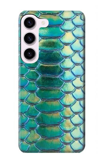 W3414 Green Snake Scale Graphic Print Case Cover Custodia e Flip Case per Samsung Galaxy S23