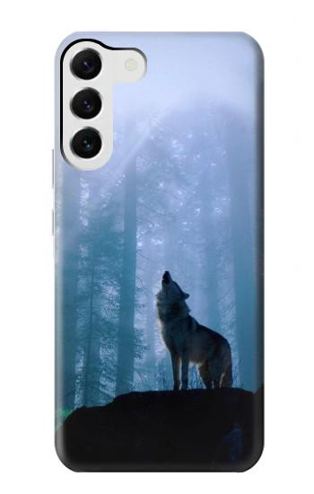 W0935 Wolf Howling in Forest Case Cover Custodia e Flip Case per Samsung Galaxy S23 Plus