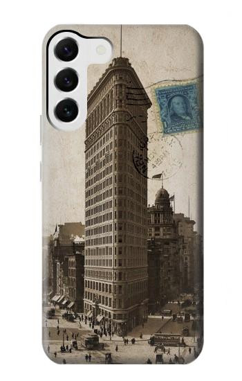 W2832 New York 1903 Flatiron Building Postcard Case Cover Custodia e Flip Case per Samsung Galaxy S23 Plus