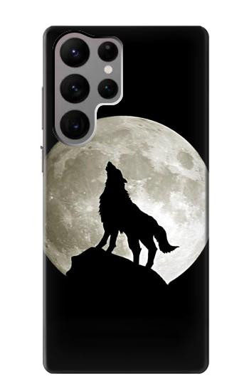 W1981 Wolf Howling at The Moon Case Cover Custodia e Flip Case per Samsung Galaxy S23 Ultra