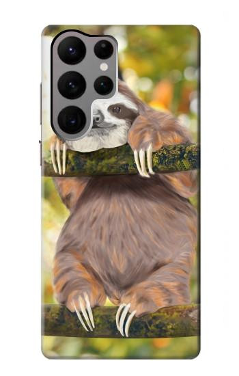 W3138 Cute Baby Sloth Paint Case Cover Custodia e Flip Case per Samsung Galaxy S23 Ultra