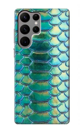 W3414 Green Snake Scale Graphic Print Case Cover Custodia e Flip Case per Samsung Galaxy S23 Ultra