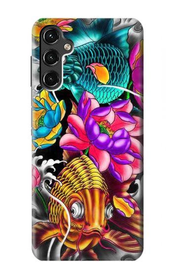 W1630 Fish Japanese Oriental Tattoo Case Cover Custodia e Flip Case per Samsung Galaxy A14 5G