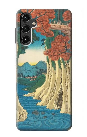 W3348 Utagawa Hiroshige The Monkey Bridge Case Cover Custodia e Flip Case per Samsung Galaxy A14 5G