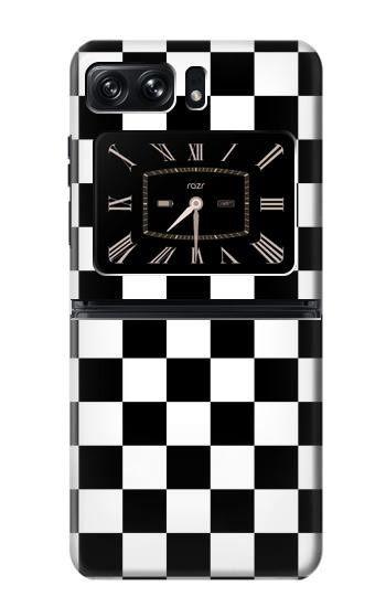 W1611 Black and White Check Chess Board Case Cover Custodia e Flip Case per Motorola Moto Razr 2022 W1611 Black and White Check Chess Board Case Cover Custodia e Flip Case per Motorola Moto Razr 2022