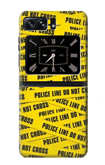 W2088 Police Line Do Not Cross Case Cover Custodia e Flip Case per Motorola Moto Razr 2022