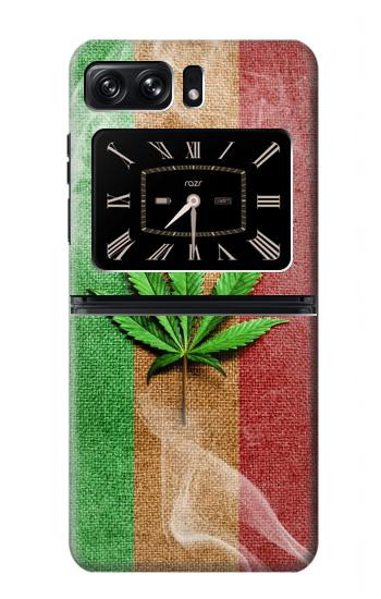 W2109 Smoke Reggae Rasta Flag Case Cover Custodia e Flip Case per Motorola Moto Razr 2022