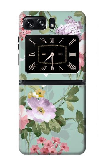 W2178 Flower Floral Art Painting Case Cover Custodia e Flip Case per Motorola Moto Razr 2022