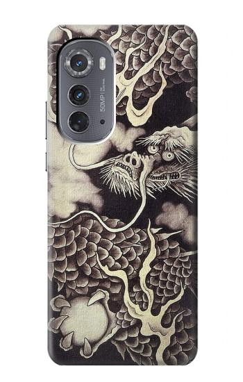 W2719 Japan Painting Dragon Case Cover Custodia e Flip Case per Motorola Edge (2022)