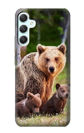 W3558 Bear Family Case Cover Custodia e Flip Case per Samsung Galaxy A34 5G