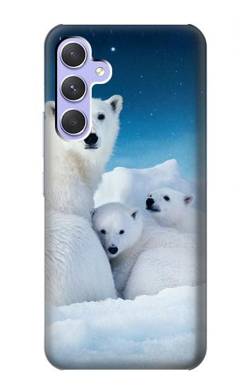 W0285 Polar Bear Family Arctic Case Cover Custodia e Flip Case per Samsung Galaxy A54 5G