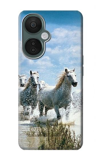 W0250 White Horse Case Cover Custodia e Flip Case per OnePlus Nord CE 3 Lite, Nord N30 5G