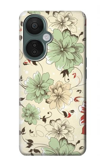 W2179 Flower Floral Vintage Art Pattern Case Cover Custodia e Flip Case per OnePlus Nord CE 3 Lite, Nord N30 5G
