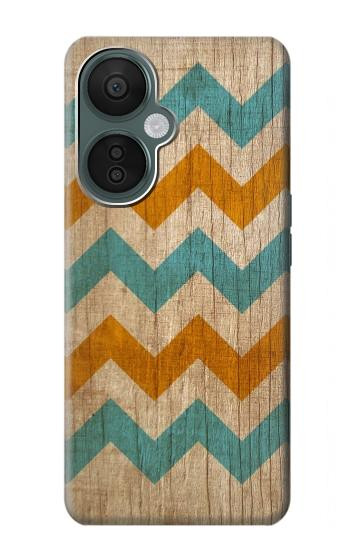 W3033 Vintage Wood Chevron Graphic Printed Case Cover Custodia e Flip Case per OnePlus Nord CE 3 Lite, Nord N30 5G