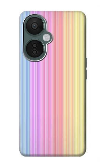 W3849 Colorful Vertical Colors Case Cover Custodia e Flip Case per OnePlus Nord CE 3 Lite, Nord N30 5G