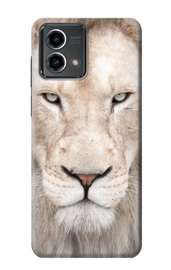W2399 White Lion Face Case Cover Custodia e Flip Case per Motorola Moto G Stylus 5G (2023)
