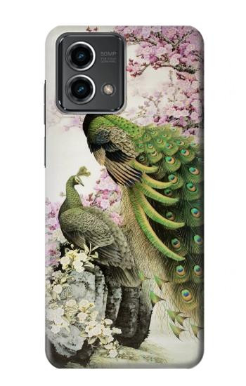 W2773 Peacock Chinese Brush Painting Case Cover Custodia e Flip Case per Motorola Moto G Stylus 5G (2023)