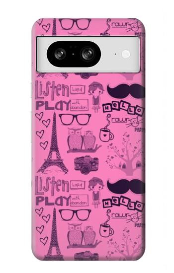 W2885 Paris Pink Case Cover Custodia e Flip Case per Google Pixel 8