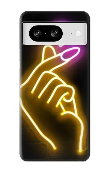 W3512 Cute Mini Heart Neon Graphic Case Cover Custodia e Flip Case per Google Pixel 8