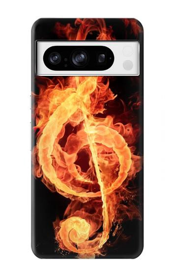 W0493 Music Note Burn Case Cover Custodia e Flip Case per Google Pixel 8 pro