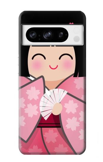 W3042 Japan Girl Hina Doll Kimono Sakura Case Cover Custodia e Flip Case per Google Pixel 8 pro