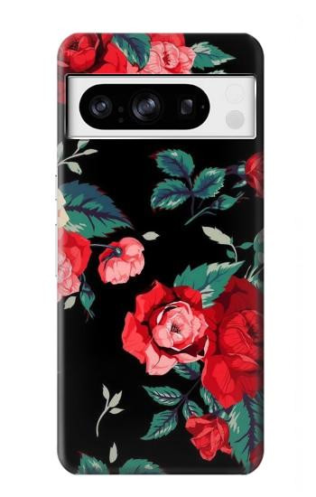 W3112 Rose Floral Pattern Black Case Cover Custodia e Flip Case per Google Pixel 8 pro W3112 Rose Floral Pattern Black Case Cover Custodia e Flip Case per Google Pixel 8 pro