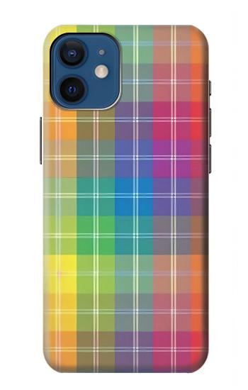 W3942 LGBTQ Rainbow Plaid Tartan Case Cover Custodia e Flip Case per iPhone 12 mini