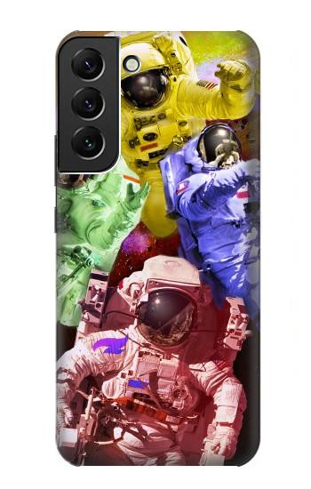 W3914 Colorful Nebula Astronaut Suit Galaxy Case Cover Custodia e Flip Case per Samsung Galaxy S22 Plus