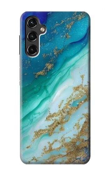 W3920 Abstract Ocean Blue Color Mixed Emerald Case Cover Custodia e Flip Case per Samsung Galaxy A14 5G