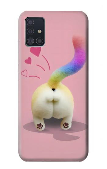 W3923 Cat Bottom Rainbow Tail Case Cover Custodia e Flip Case per Samsung Galaxy A51 5G
