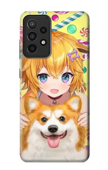 W3918 Baby Corgi Dog Corgi Girl Candy Case Cover Custodia e Flip Case per Samsung Galaxy A52s 5G