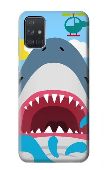 W3947 Shark Helicopter Cartoon Case Cover Custodia e Flip Case per Samsung Galaxy A71