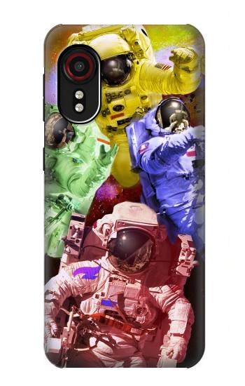 W3914 Colorful Nebula Astronaut Suit Galaxy Case Cover Custodia e Flip Case per Samsung Galaxy Xcover 5