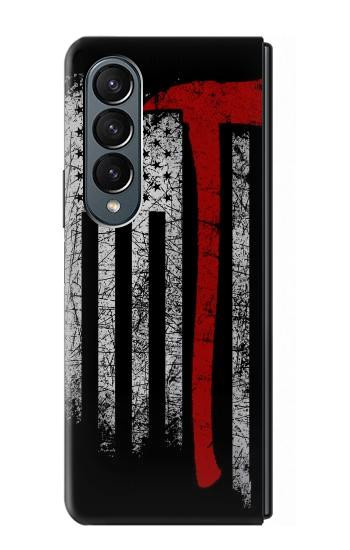 W3958 Firefighter Axe Flag Case Cover Custodia e Flip Case per Samsung Galaxy Z Fold 4